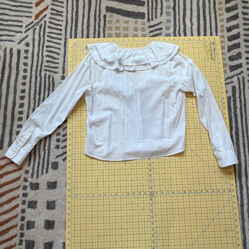 The Shirt Amalia ruffle neck white ruffle button up sz S - Picture 11 of 14